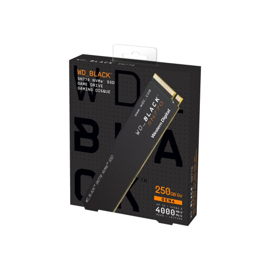 Вътрешен SSD диск WESTERN DIGITAL Black SSD SN770 NVMe 250GB PCIe Gen4 16GT/s M.2 2280