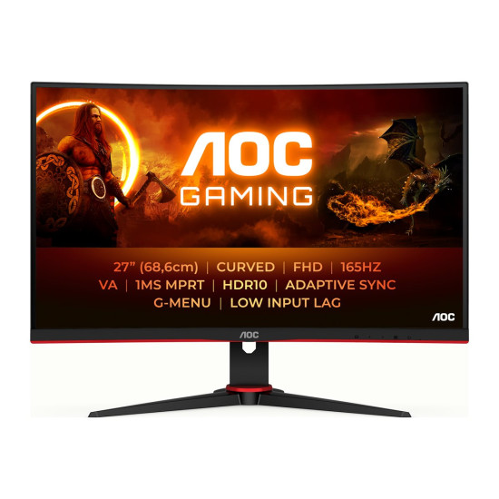 Монитор AOC C27G2E/BK 27 inch VAFHD 165Hz 4ms 250cd/m2 DSub 2xHDMI 2.0 DP