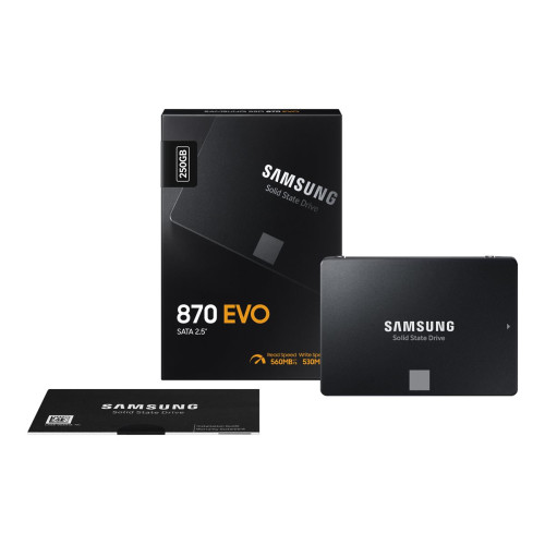 Вътрешен SSD диск SAMSUNG SSD 870 EVO 250GB SATA III 2.5 inch 560MB/s read 530MB/s write