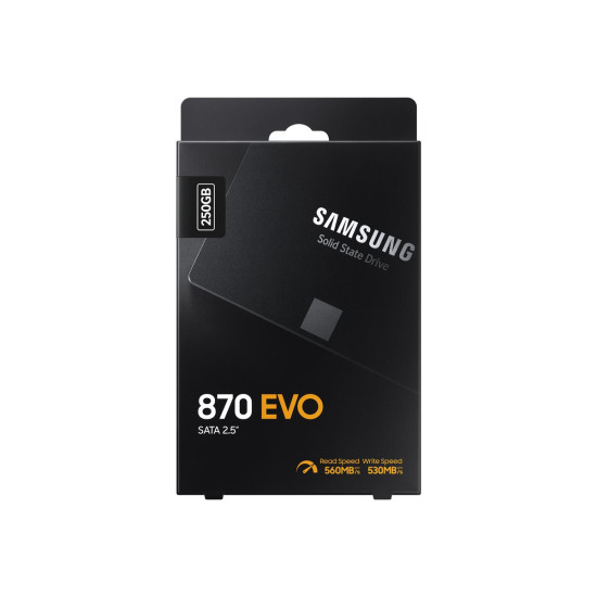 Вътрешен SSD диск SAMSUNG SSD 870 EVO 250GB SATA III 2.5 inch 560MB/s read 530MB/s write