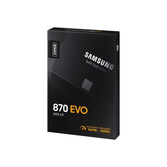 Вътрешен SSD диск SAMSUNG SSD 870 EVO 250GB SATA III 2.5 inch 560MB/s read 530MB/s write