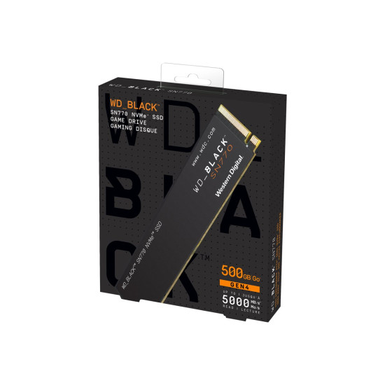 Вътрешен SSD диск WESTERN DIGITAL Black SSD SN770 NVMe 500GB PCIe Gen4 16GT/s M.2 2280