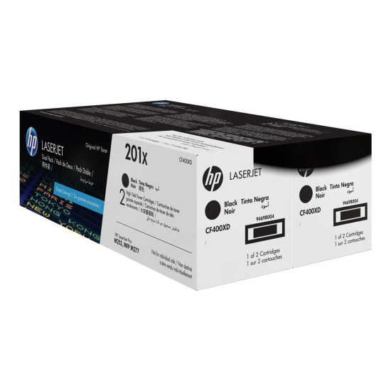 Тонер касета HP 201X original LaserJet Toner cartridge CF400XD Black High Yield 2-pack