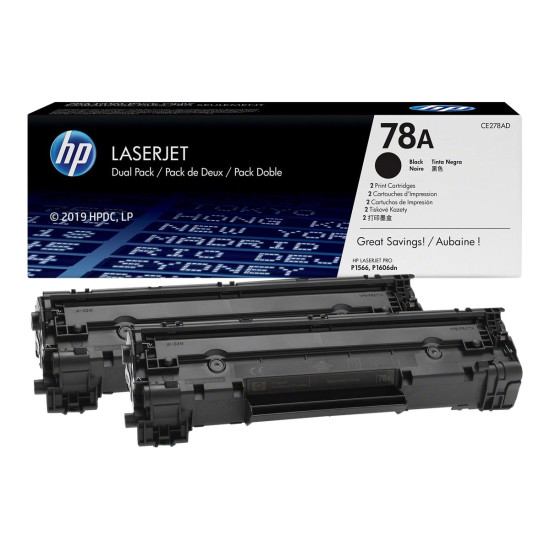 Тонер касета HP 78A original LaserJet Toner cartridge CE278AD black standard capacity 2.100 pages 2-pack