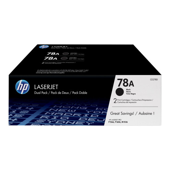 Тонер касета HP 78A original LaserJet Toner cartridge CE278AD black standard capacity 2.100 pages 2-pack