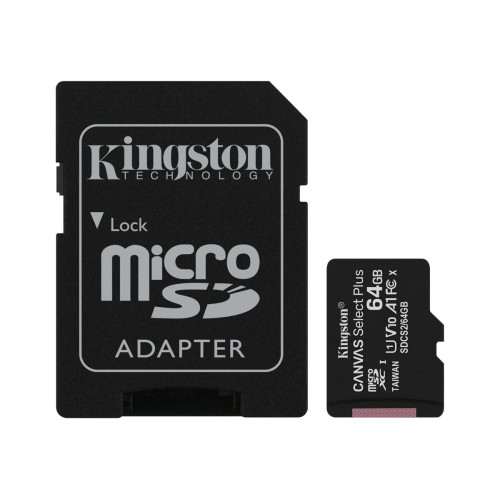 Карта памет KINGSTON 64GB micSDXC Canvas Select Plus 100R A1 C10 Card + ADP