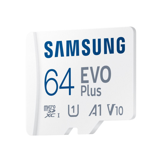 Карта памет SAMSUNG EVO Plus microSDXC 64GB UHS-I U1 Read up to 130MB/s Full HD Memory Card incl. SD-Adapter 2021