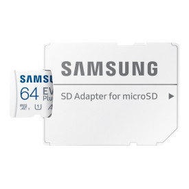 Карта памет SAMSUNG EVO Plus microSDXC 64GB UHS-I U1 Read up to 130MB/s Full HD Memory Card incl. SD-Adapter 2021