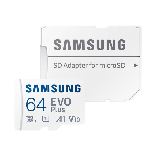 Карта памет SAMSUNG EVO Plus microSDXC 64GB UHS-I U1 Read up to 130MB/s Full HD Memory Card incl. SD-Adapter 2021