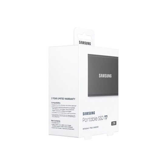 Външен SSD диск SAMSUNG T7 2TB USB 3.2 Gen 2 Titan Grey