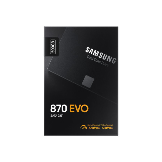 Вътрешен SSD диск SAMSUNG SSD 870 EVO 500GB SATA III 2.5 inch 560MB/s read 530MB/s write