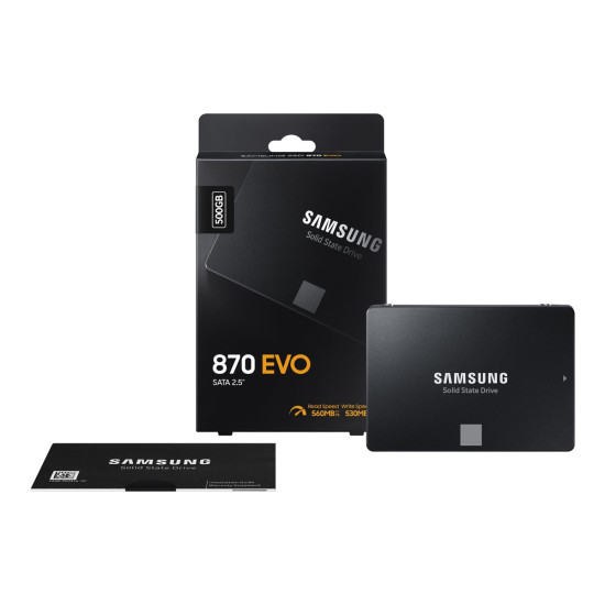 Вътрешен SSD диск SAMSUNG SSD 870 EVO 500GB SATA III 2.5 inch 560MB/s read 530MB/s write
