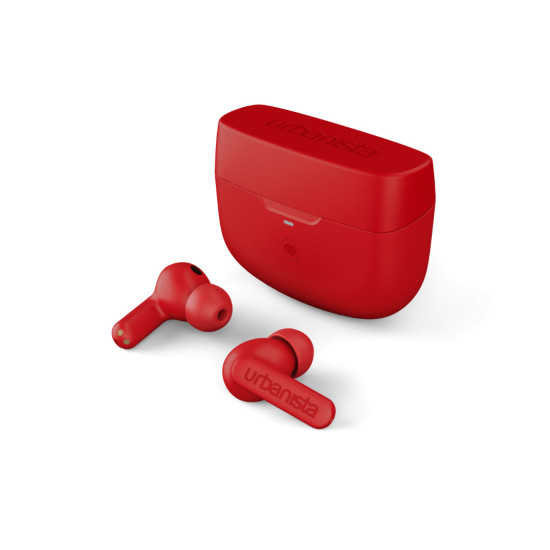 Слушалки URBANISTA ATLANTA Bluetooth earphones black 34 hours total playtime Hybrid active noise cancelling Touch controls IPX4 red