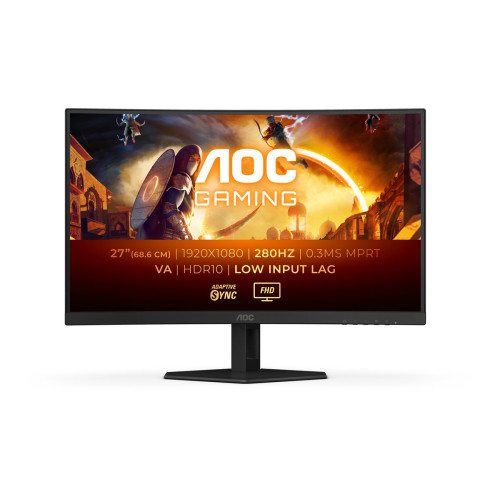 Монитор AOC C27G4ZXE 27 inch FHD Curved Gaming Monitor 1920x1080 280Hz 1ms HDR10 FreeSync Premium HDMI DisplayPort black