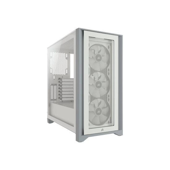 Кутия за компютър CORSAIR iCUE 4000X RGB Tempered Glass Mid-Tower White case