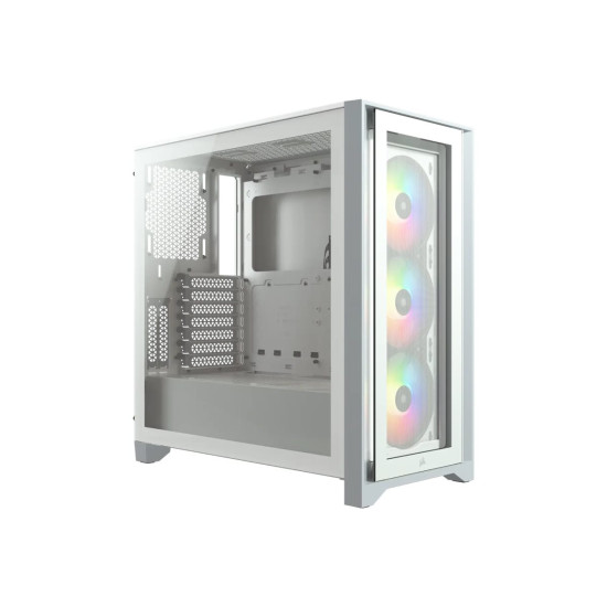 Кутия за компютър CORSAIR iCUE 4000X RGB Tempered Glass Mid-Tower White case
