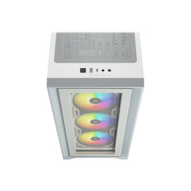 Кутия за компютър CORSAIR iCUE 4000X RGB Tempered Glass Mid-Tower White case
