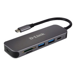 USB хъб D-LINK 5in1 USB-C Hub with Card Reader