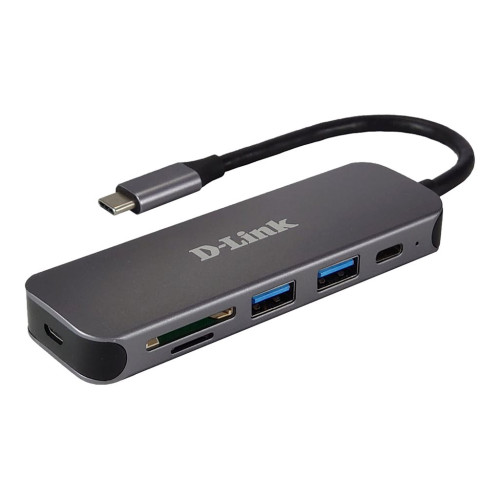 USB хъб D-LINK 5in1 USB-C Hub with Card Reader