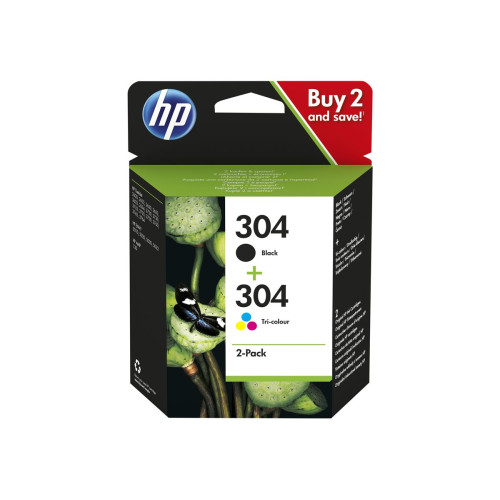 Мастило HP 304 2-Pack Black/Tri-color Original Ink Cartridges