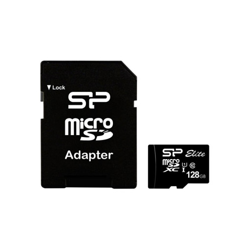 Карта памет Silicon Power, Micro SDXC, 128GB, Class 10, Elite UHS-1, с адаптер