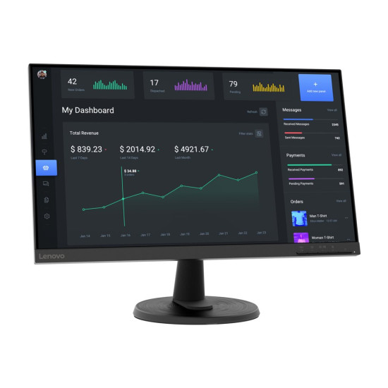 Монитор LENOVO D24-40 23.8 inch 16:9 1920x1080 75Hz 3000:1 3M:1 250cd/m2 4ms 1xHDMI 1xVGA NTSC