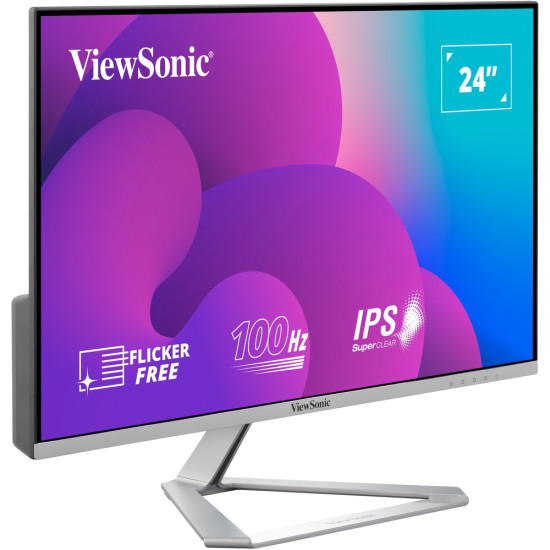 Монитор VIEWSONIC VX2476-SMH 23.8 inch 1920x1080 FHD 4ms VGA 2xHDMI speaker H178/V178 viewing angle SuperClear IPS silver bezel 3 sides