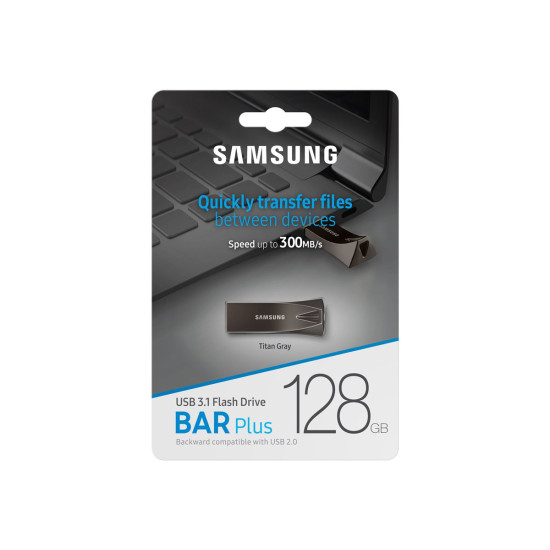 Флаш памет SAMSUNG BAR Plus Type-A 128GB USB 3.1 Titan Gray