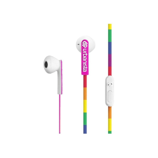 Слушалки URBANISTA Headphones with mic impedance 32 Ohm 20-20000 Hz Button controls rainbow color