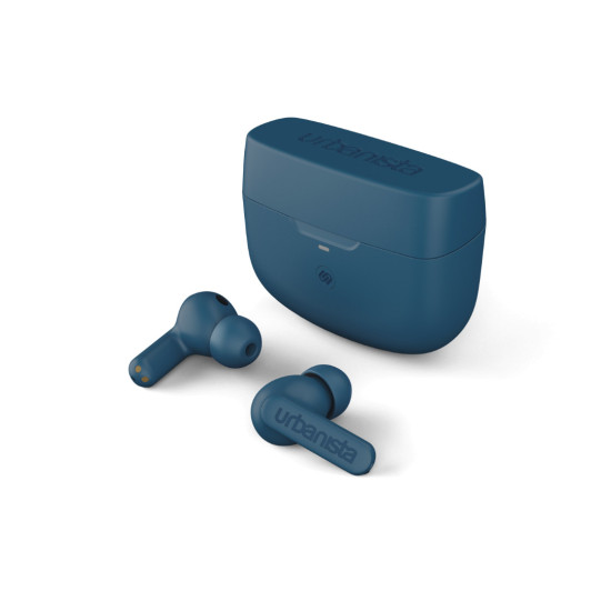 Слушалки URBANISTA ATLANTA Bluetooth earphones black 34 hours total playtime Hybrid active noise cancelling Touch controls IPX4 blue