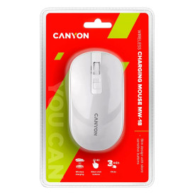 Безжична мишка CANYON MW-18, Pearl White