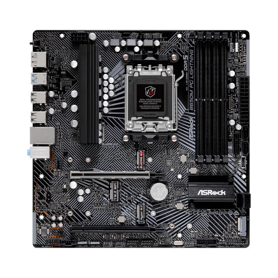 Дънна платка ASRock B650M PG Lightning, AM5, 4x DDR5, 1x PCIe 4.0 x16, mATX