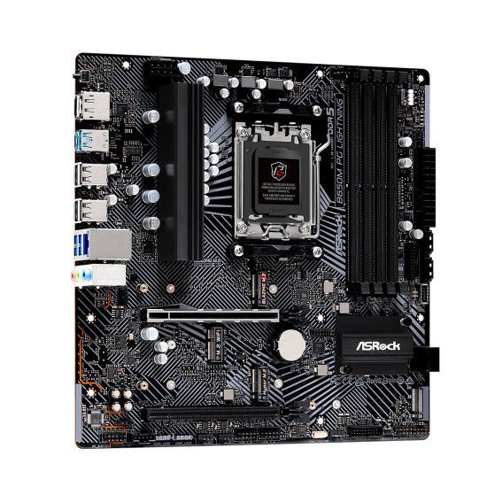 Дънна платка ASRock B650M PG Lightning, AM5, 4x DDR5, 1x PCIe 4.0 x16, mATX