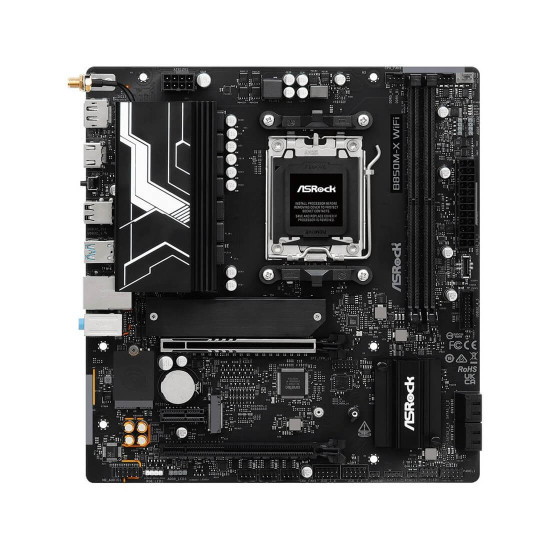 Дънна платка ASRock B850M-X R2.0, AM5, mATX, DDR5, PCIe 5.0, USB-C, 2.5G LAN, HDMI/DP, Blazing M.2