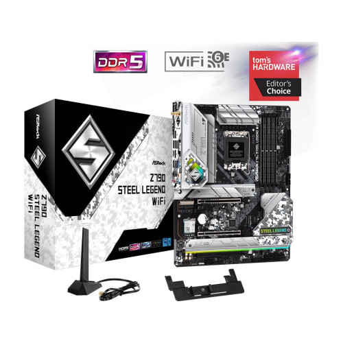 Дънна платка ASRock Z790 Steel Legend, ATX, Socket LGA1700, 4x DDR5, 1x PCIe 5.0 x16