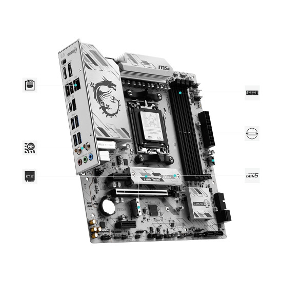 Дънна платка MSI B850M GAMING PLUS WIFI6E, mATX, AM5, DDR5, 1 x PCIe x16, 2 x M.2, Wi-Fi, Bluetooth