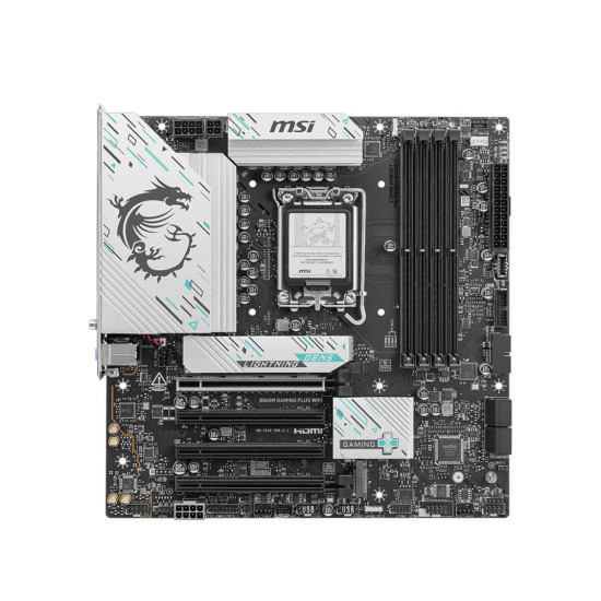 Дънна платка MSI PRO B860M GAMING PLUS WIFI, mATX, LGA 1851, 4x DDR5, 4x PCIe x16