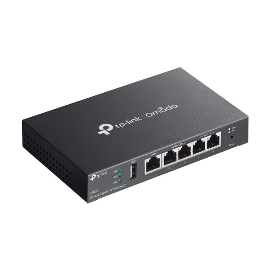 Гейтуей TP-Link Omada ER605 VPN, 1 x Gigabit WAN, 1x Gigabit LAN, 3 x WAN/LAN, 128 MB DRAM, 16MB SPI Flash, IPSec, L2TP, PPTP, OpenVPN, SPI Firewall, DoS защита, 4KV защита от мълнии