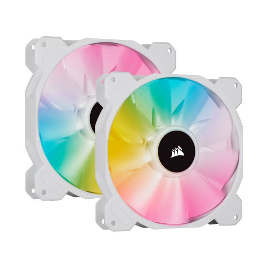 Комплект вентилатори CORSAIR SP140 RGB ELITE, 140mm, Dual Packt, White 