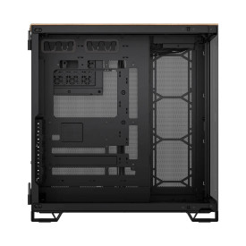 Кутия за компютър Corsair 6500X Tempered Glass Mid-Tower, Black/Walnut Wood