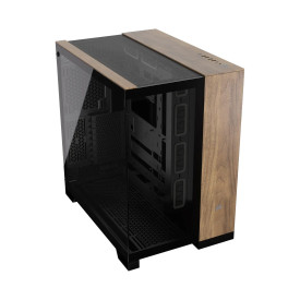 Кутия за компютър Corsair 6500X Tempered Glass Mid-Tower, Black/Walnut Wood