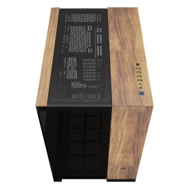 Кутия за компютър Corsair 6500X Tempered Glass Mid-Tower, Black/Walnut Wood