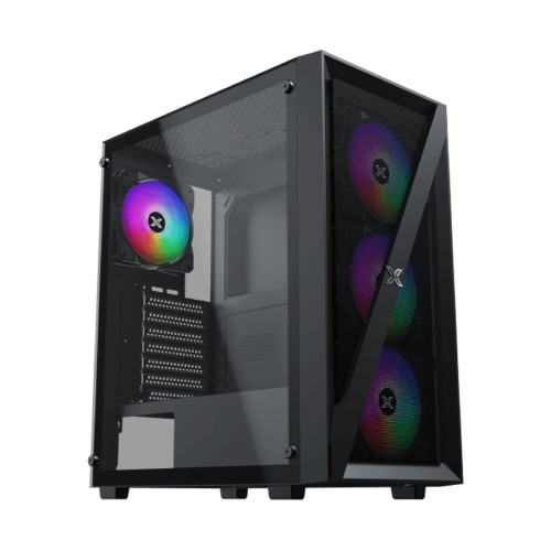 Кутия за компютър Xigmatek Blade EN40887, ATX/M-ATX/MINI ITX, USB3.0 x1, USB2.0 x2, HD AUDIO, Meshed Grill Frontpanel & Left Tempered Glass, 4PCS X20C Auto Running LED Fan