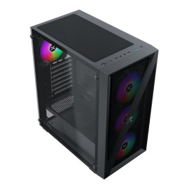 Кутия за компютър Xigmatek Blade EN40887, ATX/M-ATX/MINI ITX, USB3.0 x1, USB2.0 x2, HD AUDIO, Meshed Grill Frontpanel & Left Tempered Glass, 4PCS X20C Auto Running LED Fan
