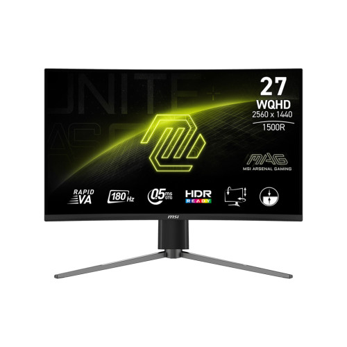 Монитор MSI MAG 27CQ6PF, 27 инча, Rapid VA, 2560x1440, 180Hz, 0.5ms GTG, HDR, AMD FreeSync, Adaptive Sync, AI Vision