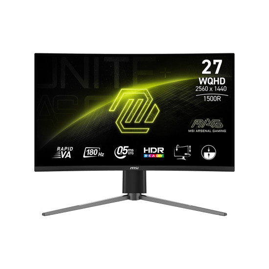 Монитор MSI MAG 27CQ6PF, 27 инча, Rapid VA, 2560x1440, 180Hz, 0.5ms GTG, HDR, AMD FreeSync, Adaptive Sync, AI Vision