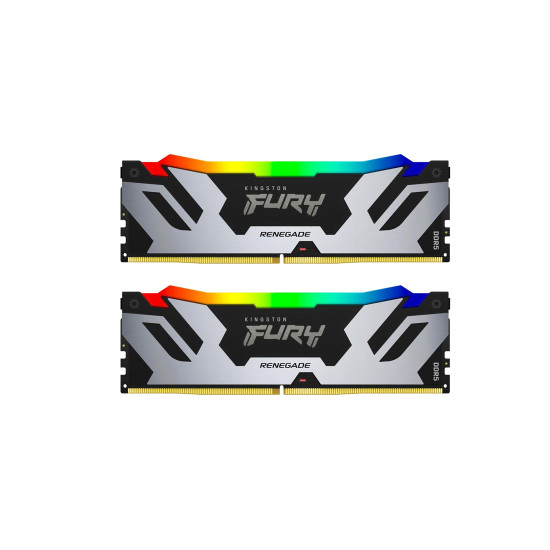 RAM памет Kingston FURY Renegade Silver, 32GB (2x16GB), DDR5, 6400MHz, CL32, UDIMM, XMP, Kit of 2