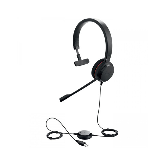 Слушалки Jabra Evolve 20 MS Mono, USB-A, 150 - 7000 Hz, Black