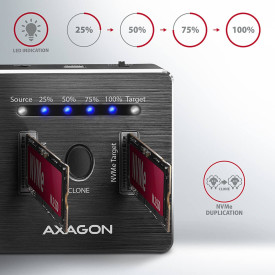 SSD докинг станция AXAGON ADSA-M2C SuperSpeed, USB-C + USB 3.2, M.2 2230, M.2 2242, M.2 2260, M.2 2280, M.2 22110
