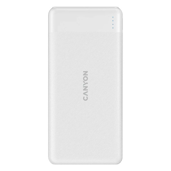 Външна батерия Canyon PB-109, 10000 mAh, PD 18W, QC 3.0, 20W, White